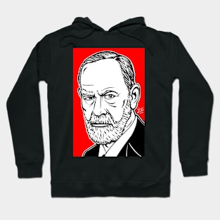 SIGMUND FREUD ink and acrylic portrait Hoodie